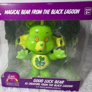 Care Bears Monsters Good Luck Bear Bobblehead - Bright Green